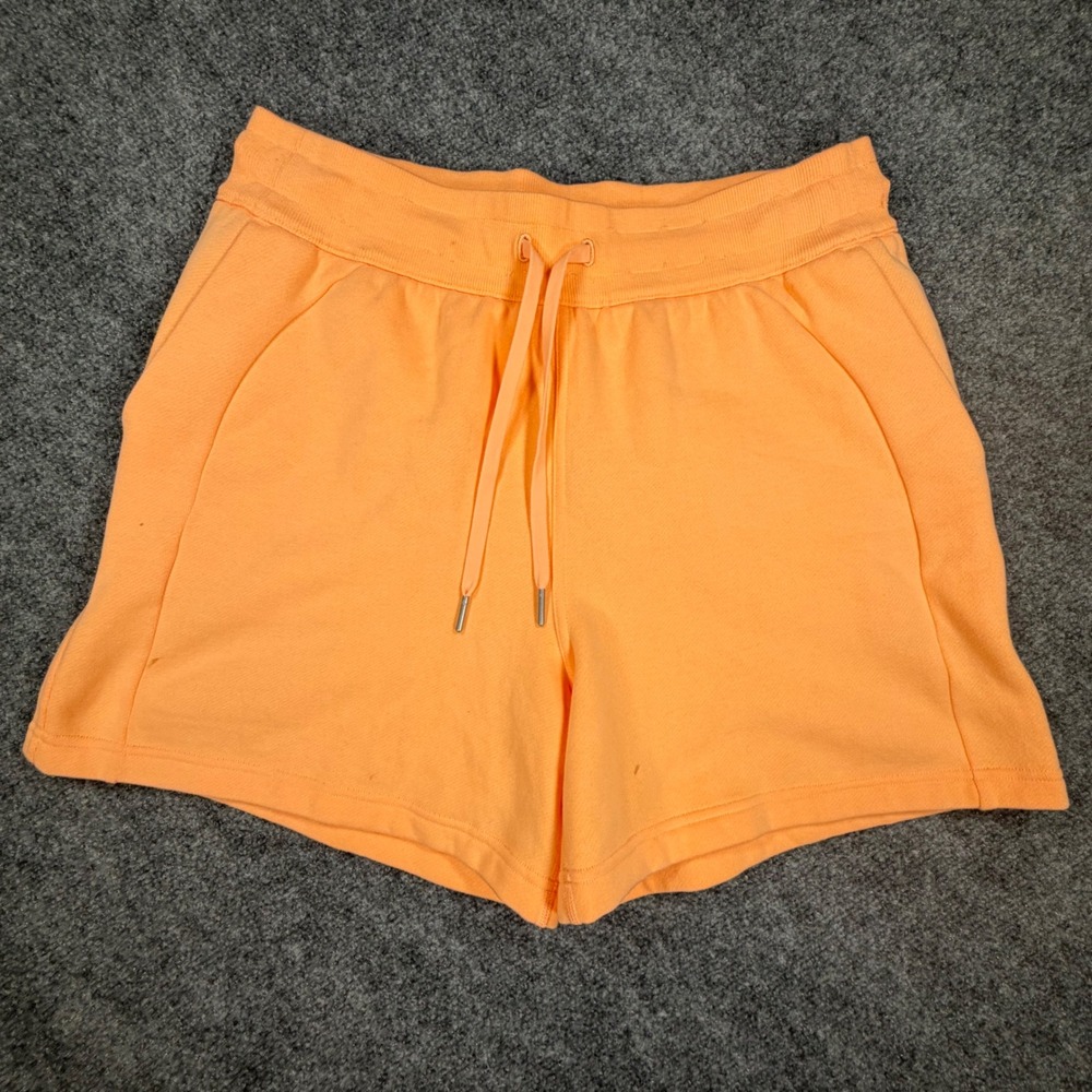 Lululemon Scuba High-Rise Short 3 Orange Women Size 8 Fleece Drawstring 0593